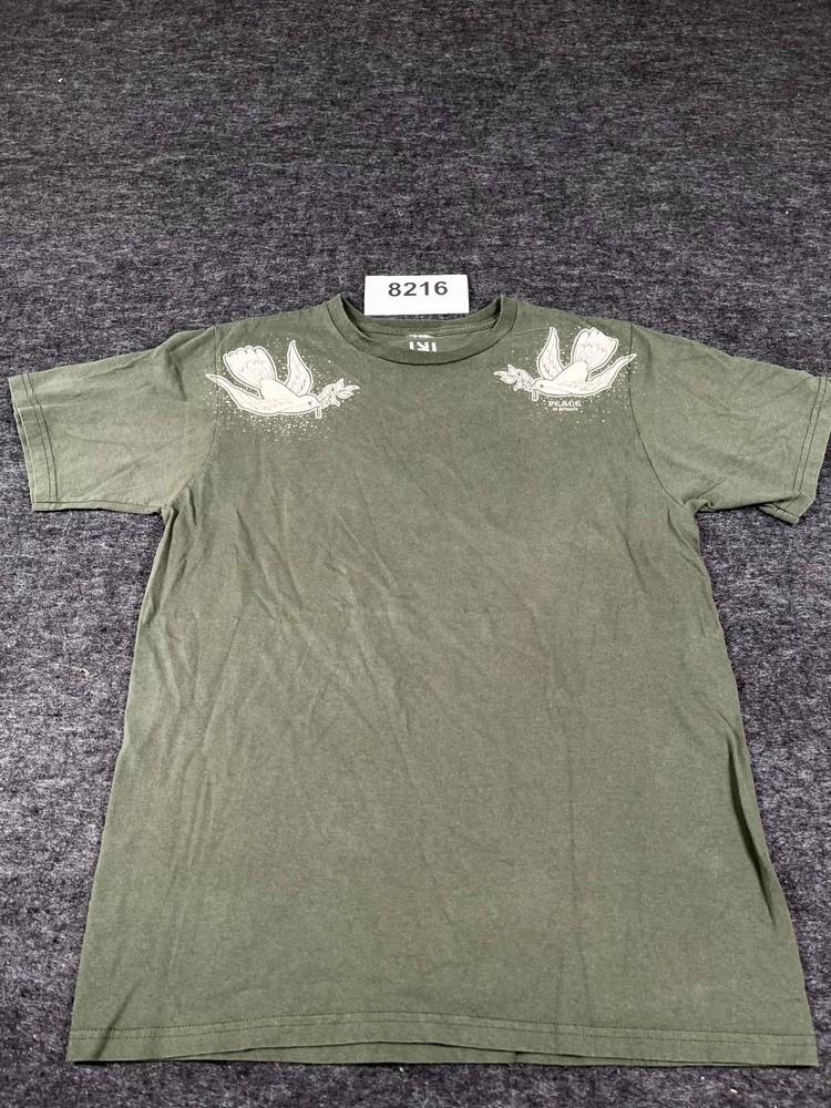 Krew T Shirt Mens Medium Green Peace Dove Graphic Short Sleeve Crew Neck Casual