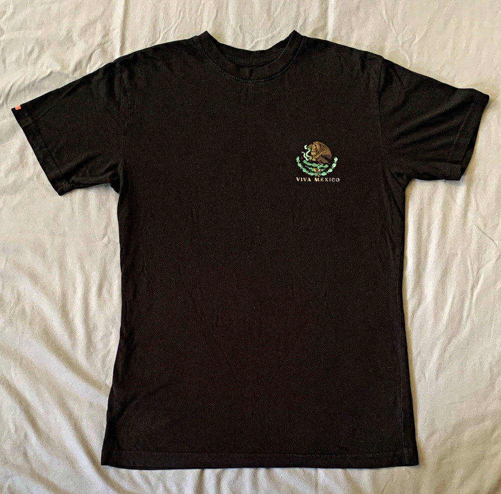 Freedom Ranch Men’s Black Viva Mexico Graphic Logo T-Shirt S Crew Neck Short