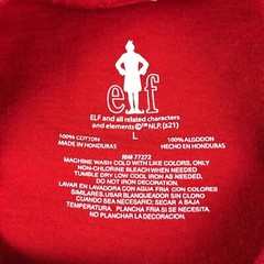 Elf Shirt Mens Large Red Cotton Crew Neck Short Sleeves Raised By Elves Tee