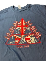 Def Leppard Blue Gray 2017 Concert Tour T-shirt Band XL Short Sleeve