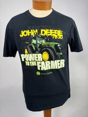 John Deere Power To The Farmer Black Graphic T-Shirt Large