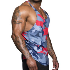 Mens Camo Stringer Sleeveless Tank Tops Gym Sports Workout Fitness Vest T-Shirts