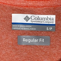 Columbia Omni-Wick T-Shirt Mens Small Orange Lake Zell Regular Fit Tee