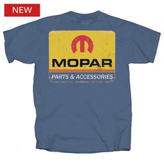 MOPAR VINTAGE SIGN LOGO PARTS & ACCESSORIES – INDIGO Blue T-Shirt (Licensed)