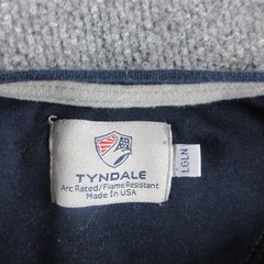 Tyndale FR Shirt Mens L Blue Flame Resistant Long Sleeve Reflective Workwear