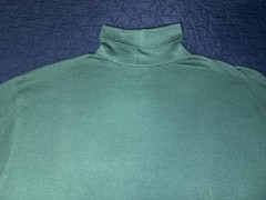 Vintage Hanes Activewear Green Turtleneck Shirt USA Made XL 100% Cotton