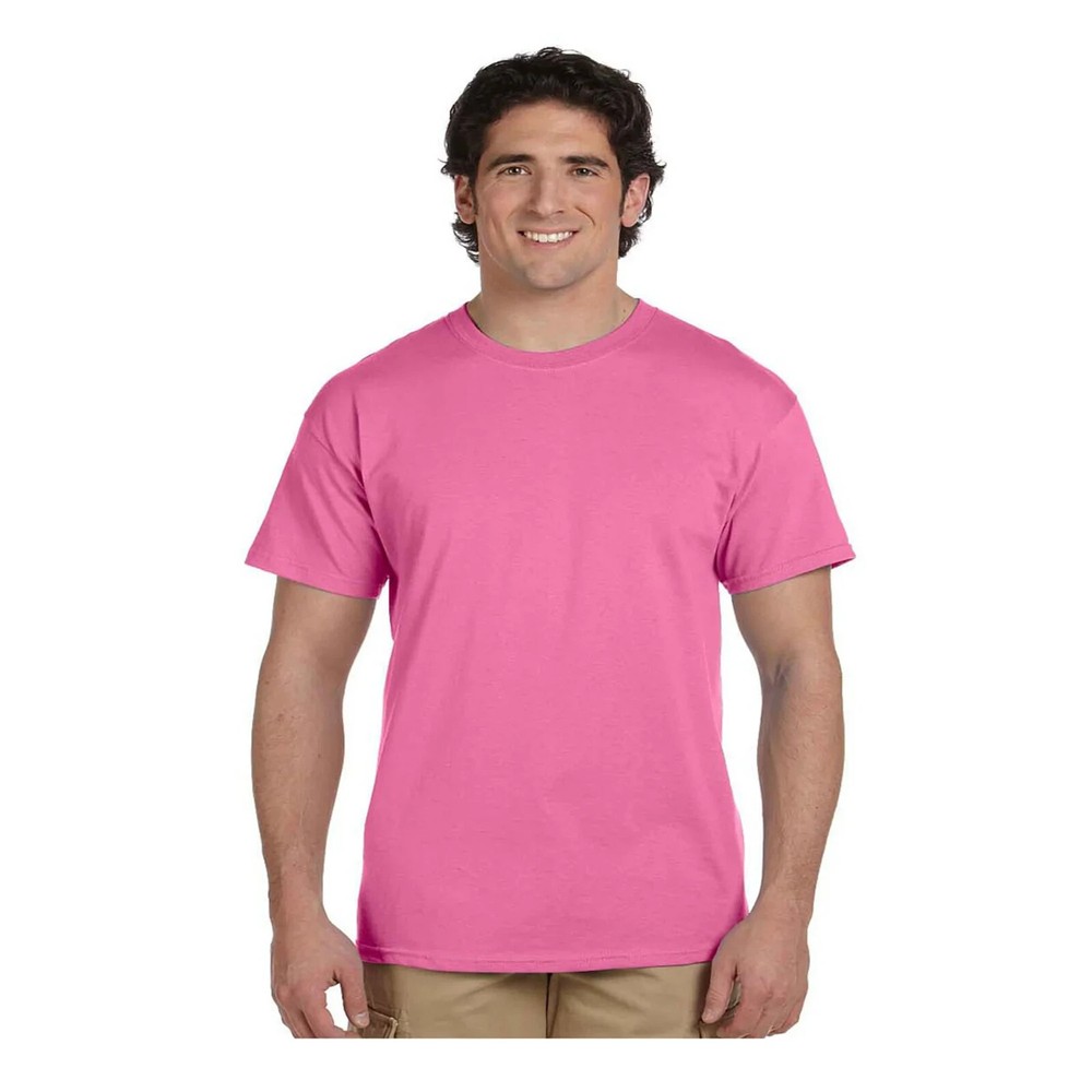 Fruit Of The Loom Men’s Seamless Lightweight Pink Soild T-Shirt, Size 2XL