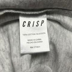 Crisp Light Gray Woven Cotton Short Sleeve Boxy Crew Neck Tee TShirt Size Small