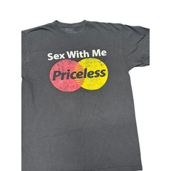 spenser Sex With Me Priceless Parody T shirt mens size L Black cotton Y2K