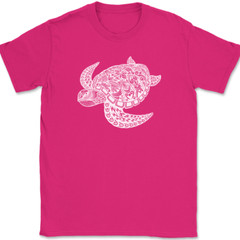 Turtle Mandala T-Shirt Beautiful Pattern Ocean Shell Gift Text Tee