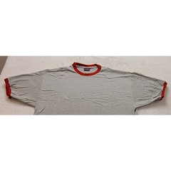 Champs Sports Men’s Ringer T-Shirt Gray Red Short Sleeve Crew Neck Athletic Tee