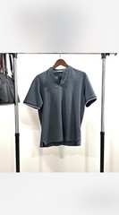 ZARA Men’s Gray Solid Short Sleeve Henley T-Shirt Size M Regular