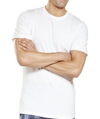 New 6 Pack Mens 100% Cotton Crew Neck Tagless T-Shirt Undershirt Tee White S-XL