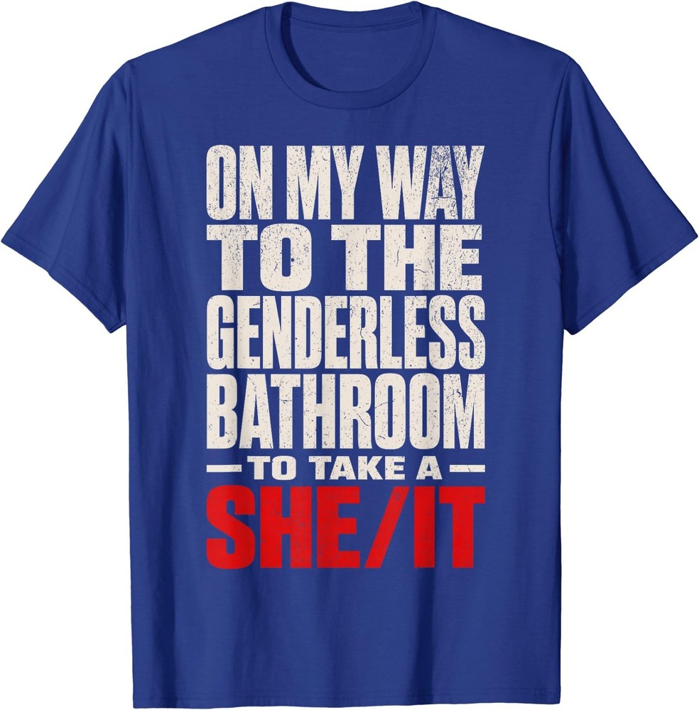 On My Way to The Genderless Bathroom Funny Vintage Grunge T-Shirt