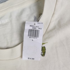Old Navy T-Shirt Mens Large Cream Mountain Tree Print Soft-Washed Short Sleeve