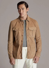 TOP BEST SELLING New Men’s Beige Suede Shirt 100t% Real Lambskin Slim Fit Shirt
