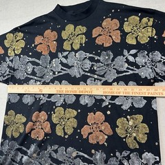 Vintage EZL Shirt Mens XL All Over Print Hand Painted Floral USA Single Stitch