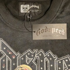 Godspeed NY Rhinestone Skull Tee Vintage Black Mens Medium NWT Y2K Oversized