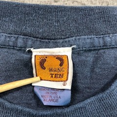 VTG Hang Ten Shirt Men XL Large Blue Faded Single Stitch Surf Skate Made In USA