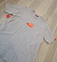 NWT Vintage Mossimo T Shirt Mens XL Graphic Print Gray Skater Y2K Double-Sided