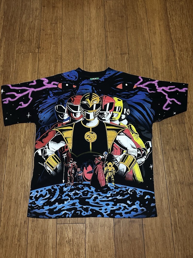 Mighty Morphin Power Rangers Modern AOP Size Large Vante This Is Not A Shirt