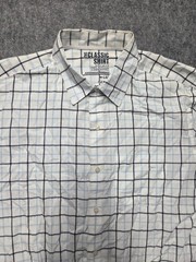 The Classic Shirt Men’s Shirt White Sz Large Blue Check Plaid Button Up Collard