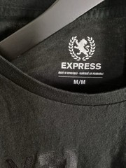 Express Graphic Print T-Shirt Black W Black Logo Size Medium Men