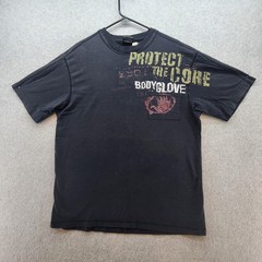 Body Glove Shirt Mens Large Black Distressed Graphic Protect The Core Surf Tee