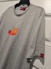NWT Vintage Mossimo T Shirt Mens XL Graphic Print Gray Skater Y2K Double-Sided