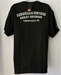 Harley Davidson SS Shirt Black Flag Patriotic Stars Stripes USA Chest43in Mens L