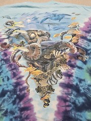 2000 Liquid Blue Y2K Aquatic Sea Life Dolphin Octopus Tie Dye TShirt XL Nature