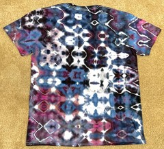 Handmade Ice Tie Dye T-Shirt Large Mens Womens Soft Cotton Blue Burgundy Glitch