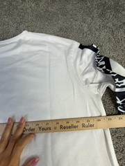 YITEMEI Shirt Mens 44 White Poetic Justice Graphic Long Sleeve Crew Neck