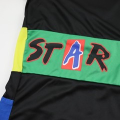 VTG Colorblock Afrocentric Patch Shirt XL Streetwear Drawstring Hip Hop 90s Y2K