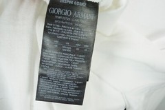 Giorgio Armani Black Label White Red Logo THICK Cotton Blend T Shirt Sz 48 NEW