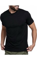 Men’s T-Shirt Short Sleeve Casual Solid Color Crew Neck Slim T-Shirt 100% Cotton