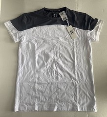 SOBK Men’s Colorblock Crew Neck Stretch Short Sleeve T-Shirt M Gray/White