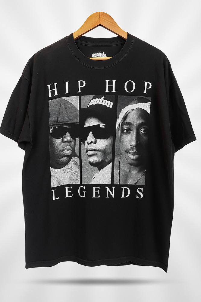Original Flavor Hip Hop Legends T-Shirt Biggie Tupac Black XL Rap Tee Vintage St