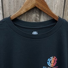 Element Skateboards Gradient Logo Long Sleeve Graphic Tee Shirt Black Mens Large