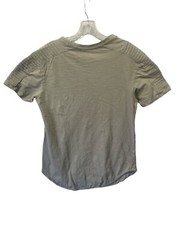 Primark T-Shirt Mens Tan Cotton Size Med Round Neck Pleated Sleeve Round Bottom