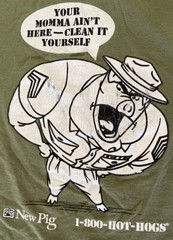 Lee Jeans Vtg Military Green T-Shirt Men’s Sz XL Rare GRUNT Hot Hogs GRU