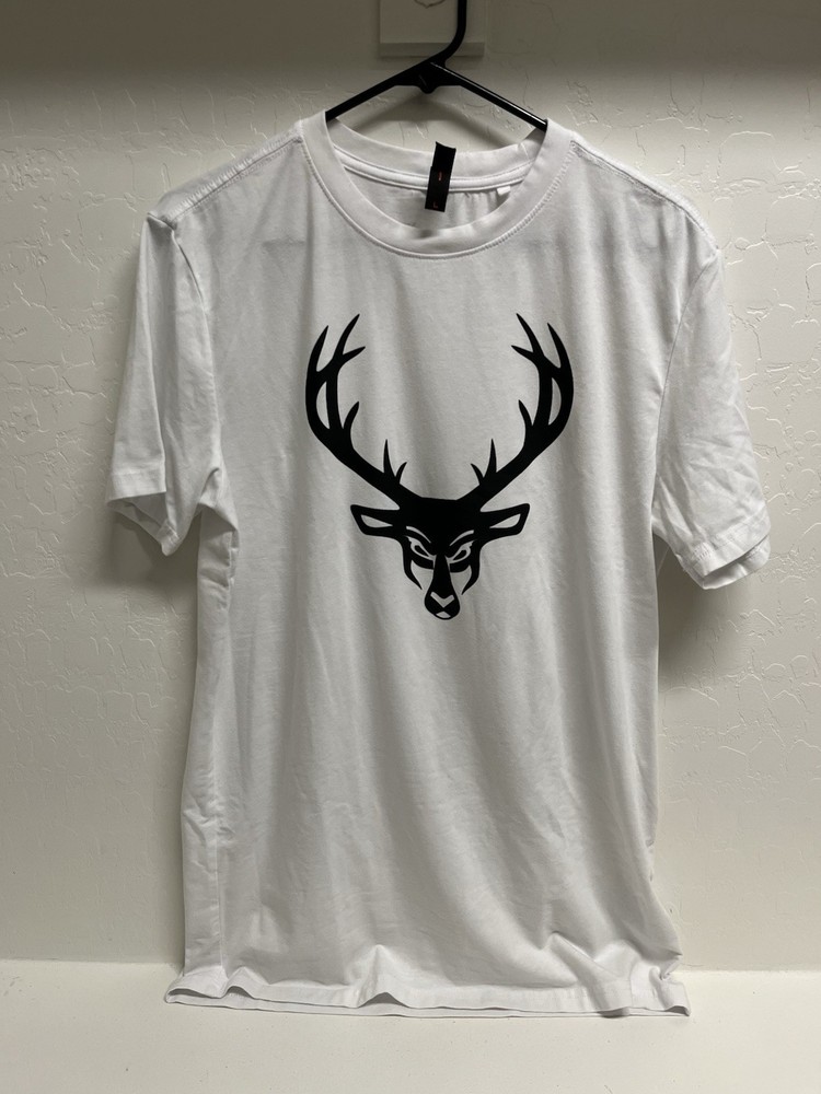 Bucked Up Mens Flag Logo White T Shirt Large New Without Tags Fitness Lifting