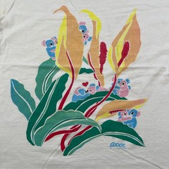 Vintage 90s Cooee Australia Koala Flower Shirt Small 21×24 White