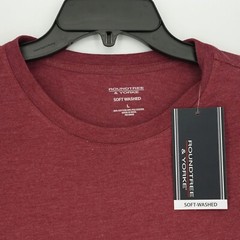 Roundtree & Yorke Men’s Short-Sleeve Shirt L Red Crew Soft-Washed NWT