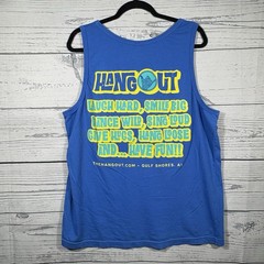 The Hangout Tank Top XL Gulf Shores Alabama Blue Yellow Shaka Sand in My Boots