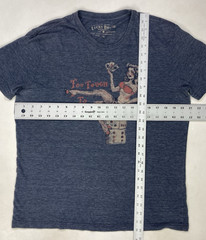 Lucky Brand Too Tough To Beat Pin Up Sexy Girl Graphic T-shirt Men Medium Blue