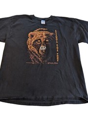 Vintage California State Parks 90s Grizzly Bear T Shirt Size XL Black CA Nature