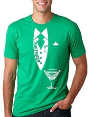 Bartender T-shirt Bar Club Restaurant Bartender Tee Shirt Tie T-shirt