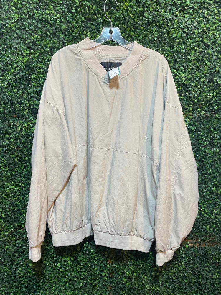 Vintage Mens size 2XL Beige Pierre Cardin Pullover Windbreaker