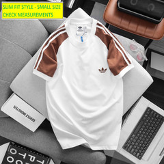 ADIDAS ORIGINALS 3-STRIPES CALIFORNIA Retro Trefoil TEE SHIRT ~ BROWN SLIM FIT